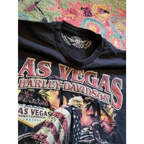 Harley Davidson Motorcycle Graphic Tee Shirt Lot Black Medium Large Men's - Picture 2 of 5